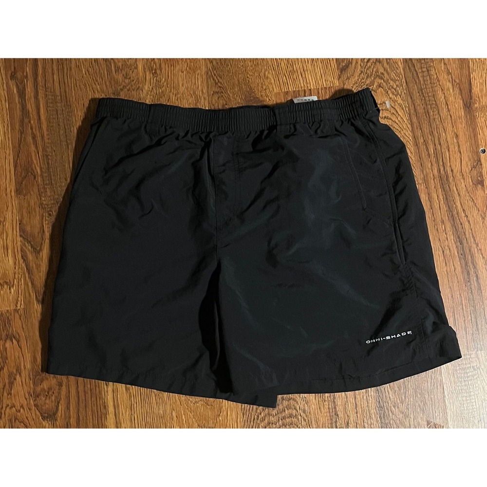 Columbia Sportswear Omni-Shade Mens Black Athletic Hiking Shorts Size M 6 Inseam